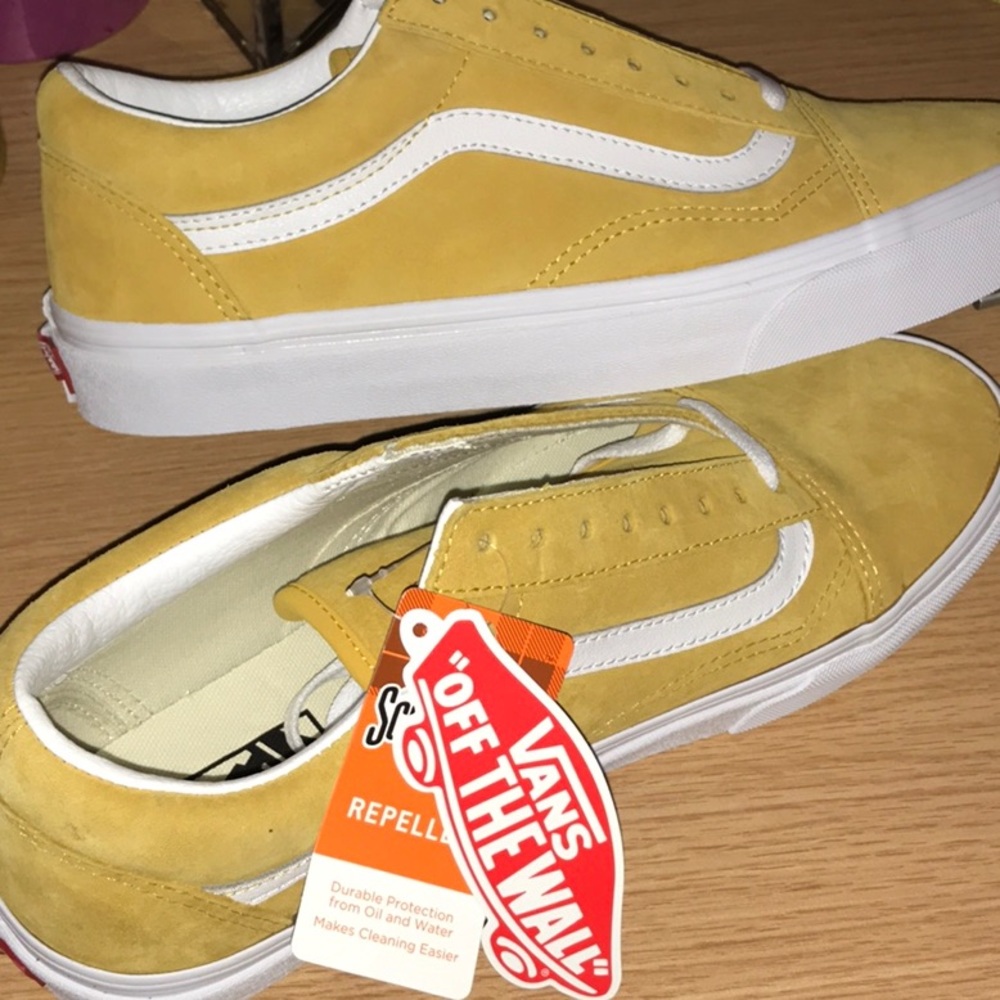 Brand new yellow lace up vans